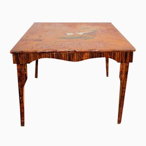 Chinoiserie Bamboo Rattan Card Table, 1890s