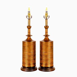 Vergoldete Tischlampen, 2er Set