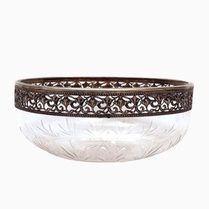 Glass Bowl with Silver Plated Finish