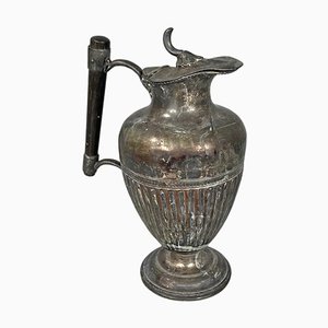 English Art and Crafts Silver Plate and Wood Jug by SB&M, 1890s