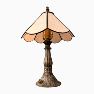 Small Art Deco Table Lamp in Stained Glass