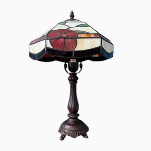 Art Deco Table Lamp in Stained Glass