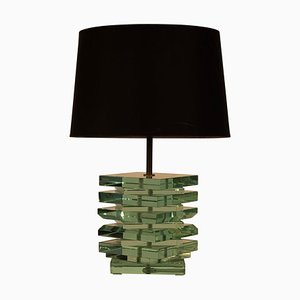 Lampe de Bureau en Verre Taillé, 1950s
