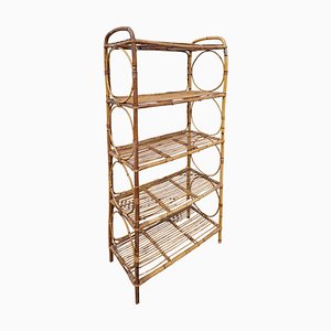 Mid-Century Modern Bambus Bücherregal oder Etagere, Italien, 1960er
