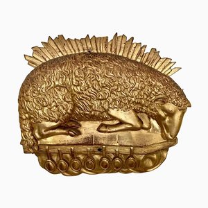 Sculpture 18ème Siècle de l'Agneau Pascal et les Sept Sceaux