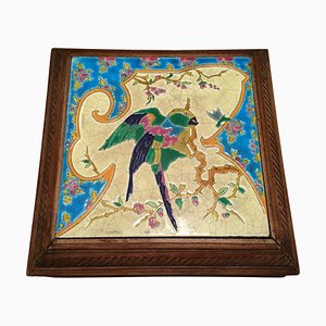 Musical Trivet with Longwy Enamels, 20th Century
