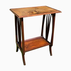 Table d'Appoint Style Art Nouveau en Acajou et Marqueterie par Louis Majorelle