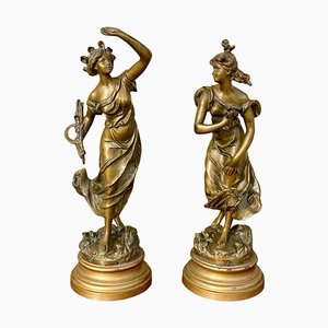 The Lightning and Coup De Vent Statuettes from Lejeune, Set of 2