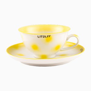 Tazza da tè Yellow Dots in porcellana di Litolff