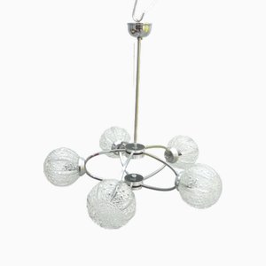 Lustre Space Age en Chrome et Verre par Richard Essig, Allemagne, 1960s
