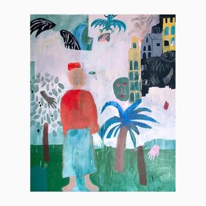 Samuel Bloch, Assis dans l'herbe, Acrylic on Canvas