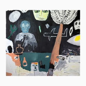 Samuel Bloch, Blue Man, Acryl auf Leinwand