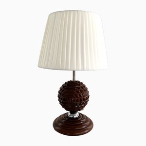 Mid-Century Sculptural Italian Table Lamp in Nutwood, 1960s