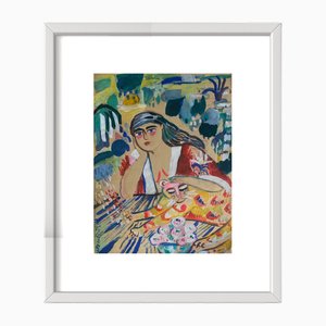 Alice de Miramon, Giardino selvaggio, Acrilico su carta antica