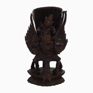 Carved Wooden Statue of Vishnu Riding Garuda, Bali, Indonesia, 1930s