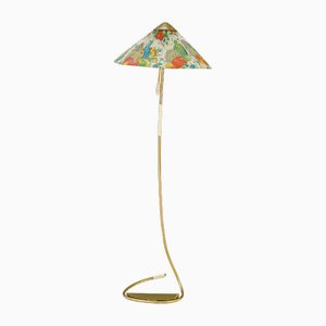 Vintage Floor Lamp with Fabric Shade by Rupert Nikoll, 1950s