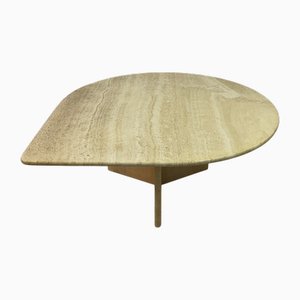 Vintage Tear Shaped Travertine Coffee Table, 1980s