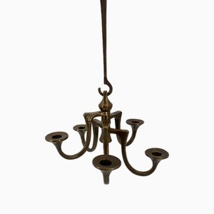 Brutalist Blacksmith Candleholder in Bronze by Michael Harjes for Harjes Metallkunst Bremen, Germany, 1960s
