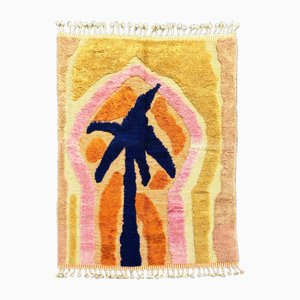 Tropical Moroccan Beni Ouarain Rug with Palm Tree Design