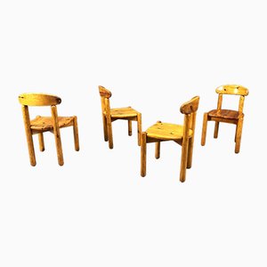 Skandinavische Esszimmerstühle aus Kiefernholz von Rainer Daumilier für Hirtshals Savvaerk, 1980er, 4 . Set