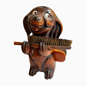 Porte-balais en Bois Sculpté, 1920s