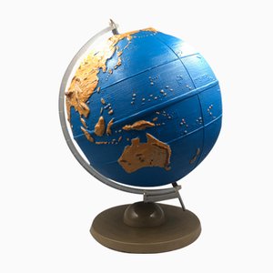 Vintage Globe for Blind People in Louis Braille, 1940s