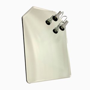 Bauhaus Style Bathroom Mirror with Chromed Lamps, 1970s