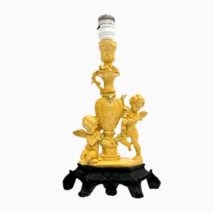 Neoklassizistische Tischlampe mit Engelchen von Amilcare Santini für Kalmar, 1960er