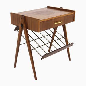 Scandinavian Mahogany Bedside Table, Sweden, 1950s