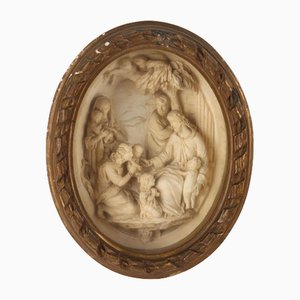 Antikes Basrelief Jesus unter den Kindern aus Gips