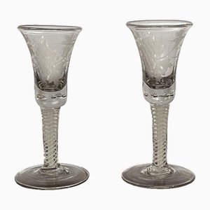 Georgian 18th Century Wine Glasses, Set of 2