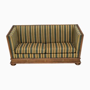 Danish Drop Arm Sofa in Wool & Oak Wood, 1960s