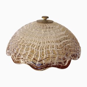 Wall or Ceiling Lamp in Crystal and Brass by Carl Fagerlund for Orrefors, 1960s