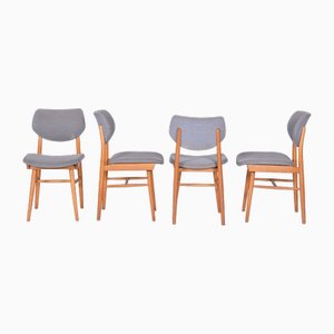 Mid-Century Modern Chairs in Beech, Czech, 1960s, Set of 4