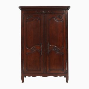 Large Louis XVI French Carved Bridal Wardrobe, 1850s