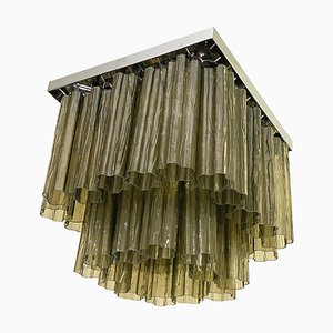 Squared Tronchi in Venini Style Murano Glass Sputnik Flush Mount by Simoeng