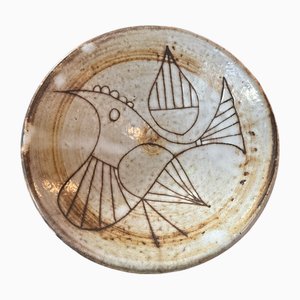 Ceramic Bowl on Base from Atelier Dieulefit, 1950s
