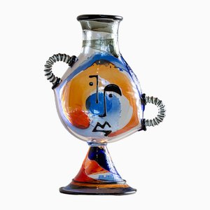 Picasso Vase in Murano Glass by Mario Badioli, Italy, 1990s