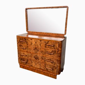 Vintage Italian Chest of Drawers in Briar Wood, 1930s