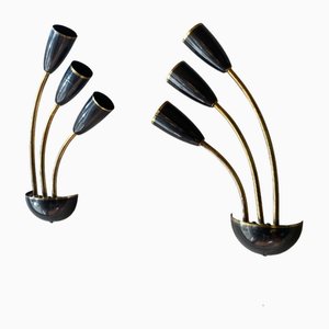 Stilnovo zugeschriebene Wandlampen, Italien, 1955, 2er Set