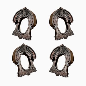 Large Bulls Eye Windows of a French Castle in Cast Iron, 1880, Set of 4