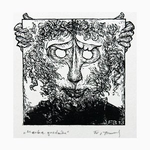 Franciszek Bunsch, Máscara de jardinero, Aguafuerte sobre papel, 2013