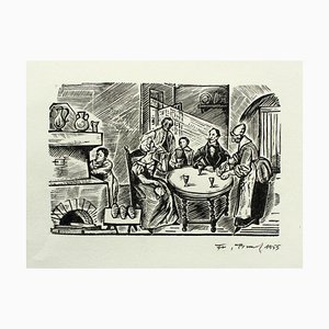 Franciszek Bunsch & Jules De La Madeleine, The Lord of the Sand Castle, Woodcut on Paper, 1955