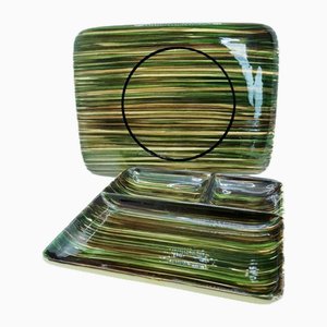 Cheese Plate Set from St Clément, France, 1960s, Set of 2