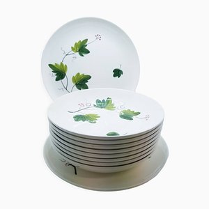 Juego de postre Ivy vintage de Villeroy & Boch, años 50. Juego de 10