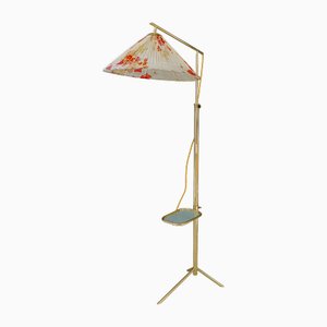 Hight Adjustable Floor Lamp with Adjustable Shelf, Vienna, 1950s