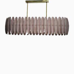 Rechteckiger Mid-Century Murano Kunstglas Kronleuchter und Hängelampe
