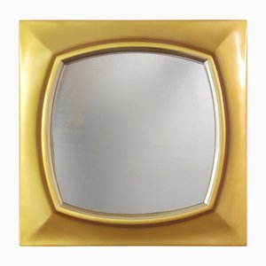 Large French Hand Carved Hardwood Shell Gold Gilt Wall Mirror, 1950s