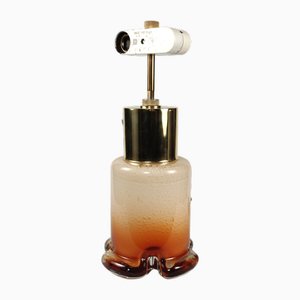 Vintage Amber Glass Table Lamp from Temde, 1970s