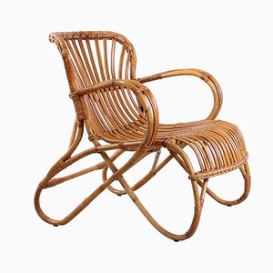 Rattan Easy Chair No. 174 by Rohe Noordwolde, 1960s